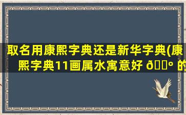 取名用康熙字典还是新华字典(康熙字典11画属水寓意好 🐺 的字)